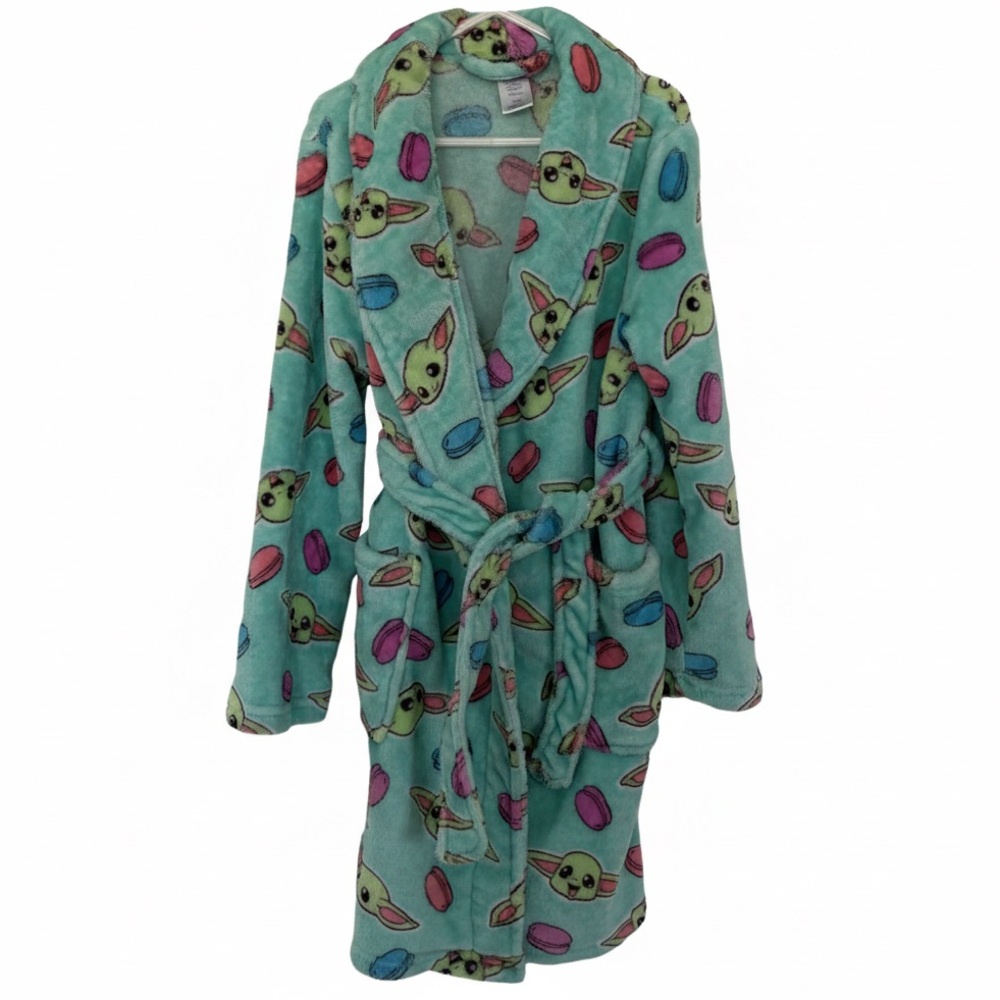 🔴 Star Wars Grogu Baby Yoda Macarons Fleece Robe Kids Size 8